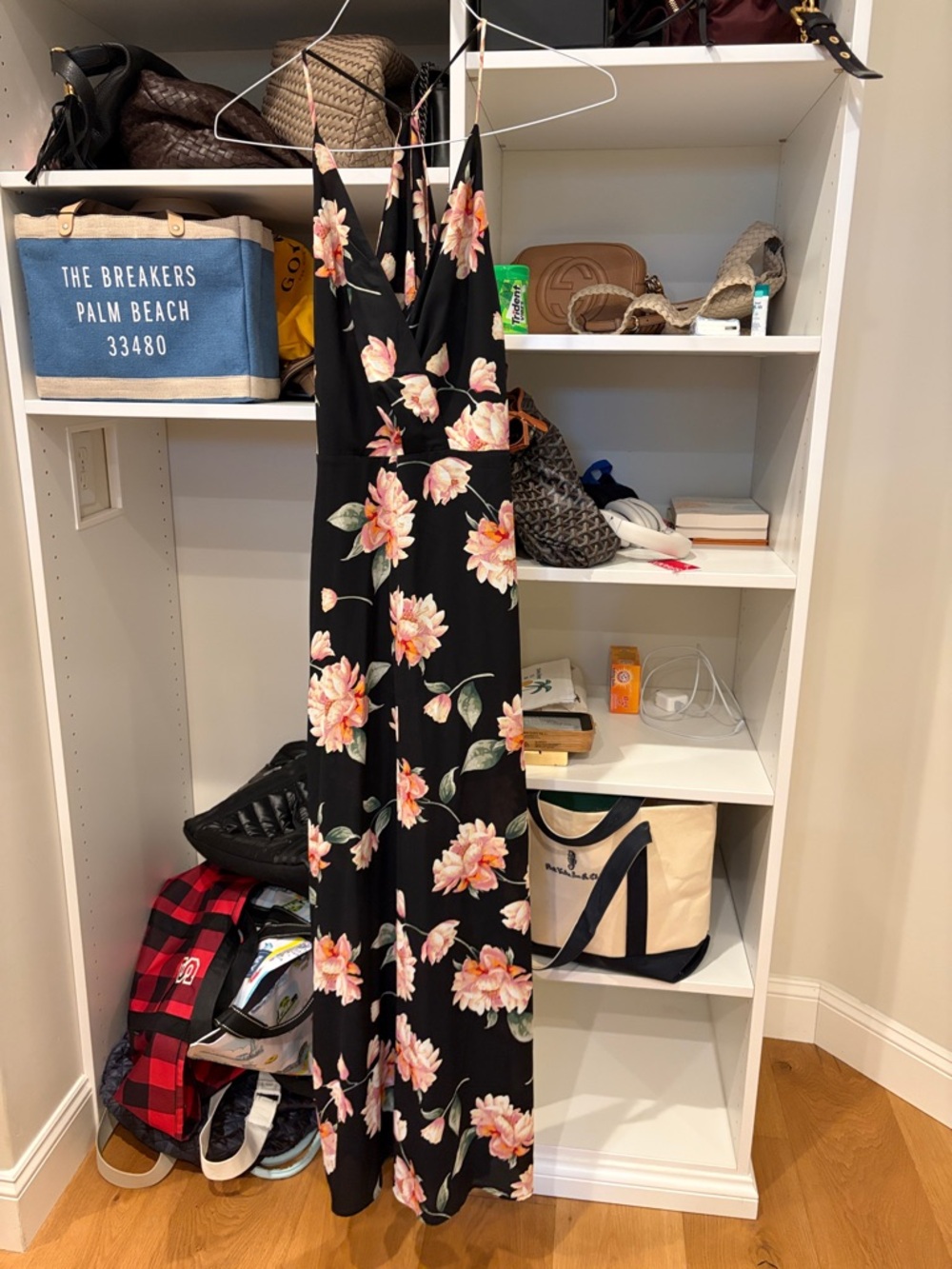 Lush Black Floral V-Neck Maxi Jumpsuit